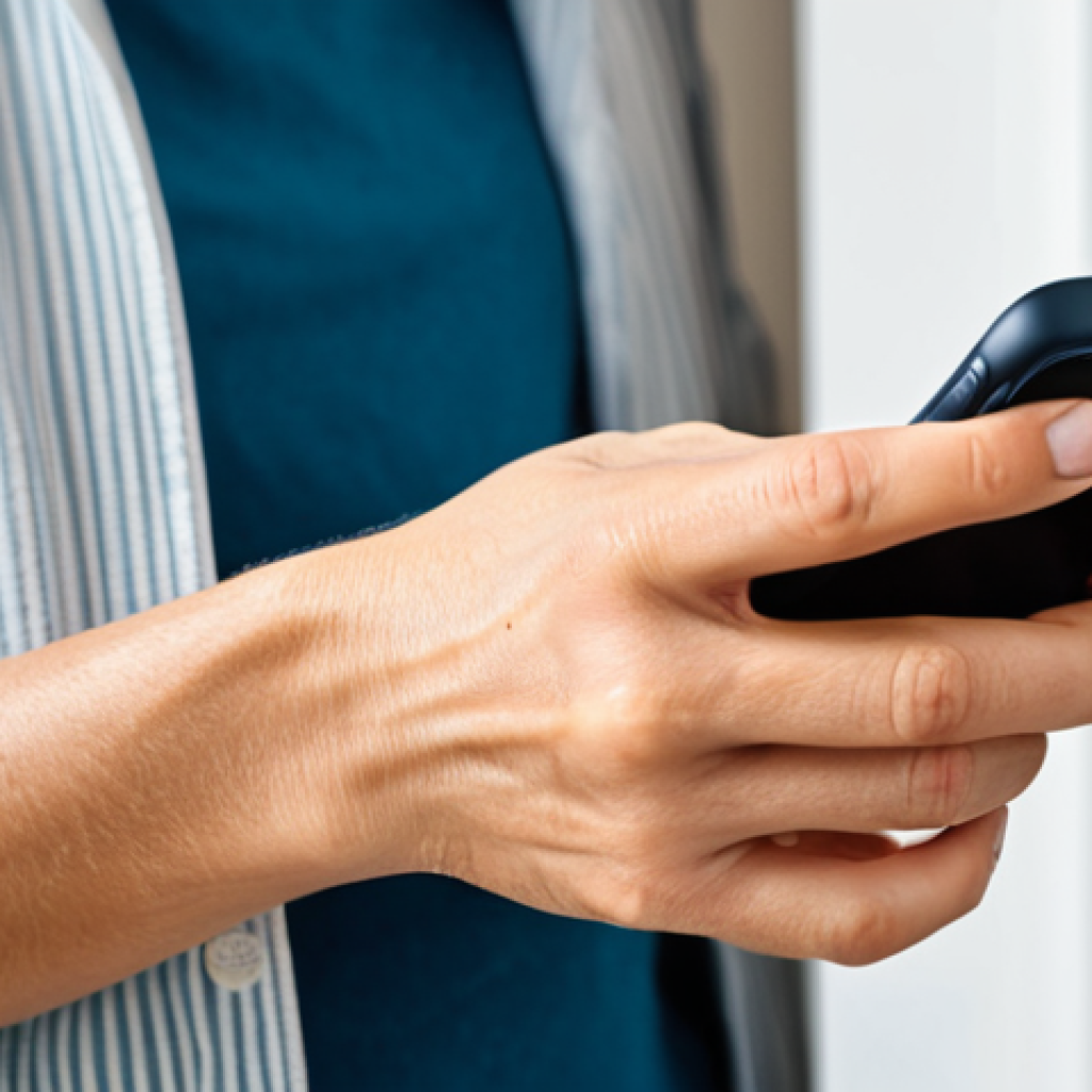 A focused individual, fully clothed in modest, comfortable attire, carefully observing their own forearm with a smartphone in a brightly lit, clean home environment. The subject is capturing a close-up image of a small, non-descript skin area, emphasizing meticulous self-examination and documentation.
    *   **Quality modifiers**: perfect anatomy, correct proportions, natural pose, well-formed hands, proper finger count, natural body proportions, professional photography, high detail, sharp focus, neutral lighting.
    *   **Safety terms**: safe for work, appropriate content, fully clothed, modest, family-friendly.