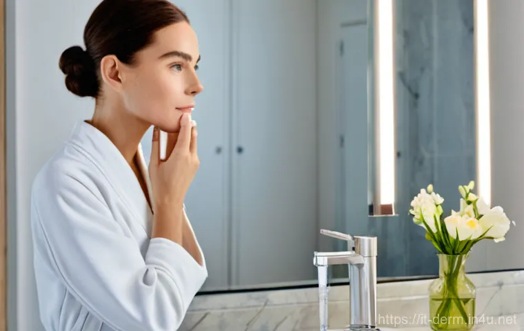 피부과 시술 전후 관리 - **Prompt 1: Pre-Treatment Preparation**
    "A serene and elegant Italian woman in her late 20s to e...