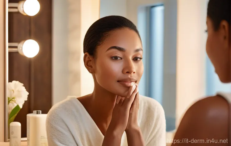 피부 트러블 치료법 - **"A vibrant lifestyle image depicting a holistic approach to skin wellness. The scene features a di...