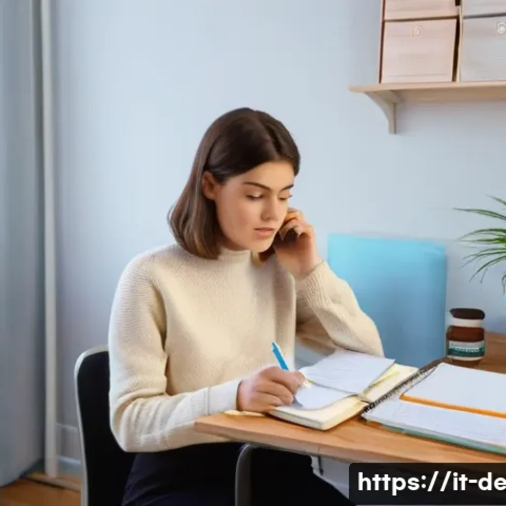 피부과 방문 전 준비 - **Prompt:** A young Italian woman in her late 20s, with short brown hair, is seated comfortably at a...