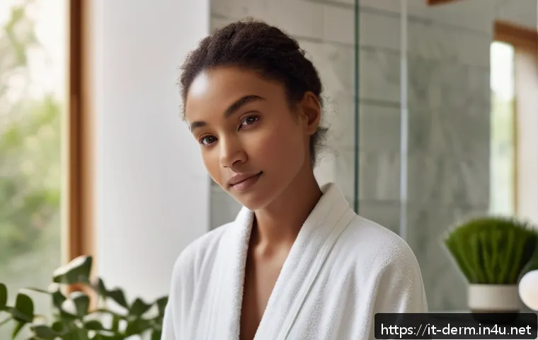 피부 미백 효과 성분 - A serene skincare scene showcasing a natural beauty routine focused on brightening and evening skin ...